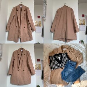 perfect CAMEL/NUDE double-breasted coat